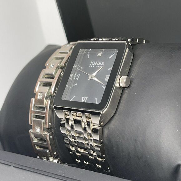 Jones NY Stainless Steel Men's Watch Bracelet (2 Piece Set)Sleek Stylish Fashion - Picture 5 of 16